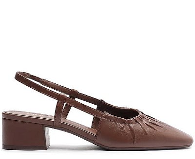 SAPATILHA ANA CAPRI SLINGBACK SALTO BLOCO -  MARROM