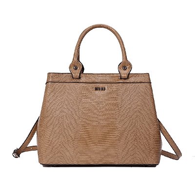 BOLSA SANTA LOLLA TOTE LIZARD DUAS ALÇAS - MARROM