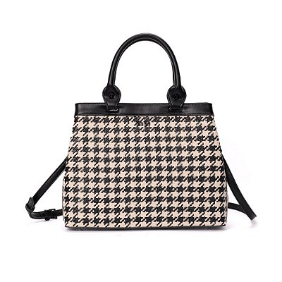 BOLSA SANTA LOLLA TOTE TRAMADO - PRETO E BRANCO
