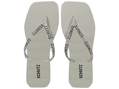 CHINELO SCHUTZ STRASS CINZA