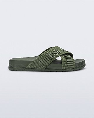 SANDÁLIA MELISSA COZY SLIDE M-LOVER II - VERDE ESCURO