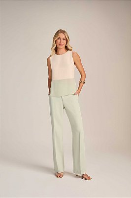 BLUSA  RAMO SELVAGEM DE CREPE COLOUR BLOCKING