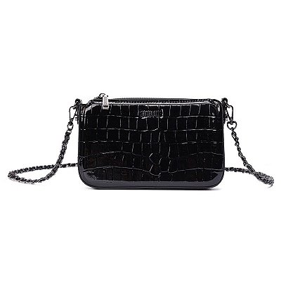 BOLSA SANTA LOLLA MATERIAL CROCO PRETO 2