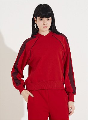 BLUSAO MOLETOM COM CAPUZ VERMELHO SPARKLY