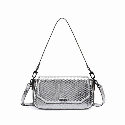 BOLSA BAGUETE SANTA LOLLA METALIZADA PRATA