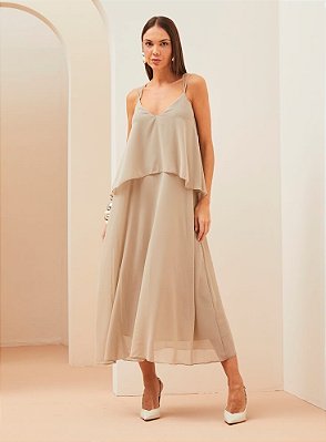 VESTIDO FORUM BEGE AFFOGATO