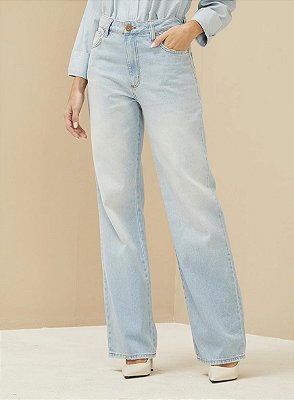 CALCA JEANS FORUM WIDE LEG RAQUEL AZUL INDIGO