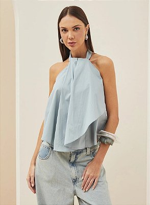 BLUSA FORUM FRENTE ÚNICA COM SOBREPOSIÇÃO