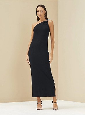 VESTIDO FORUM CANELADO MIDI UMA MANGA