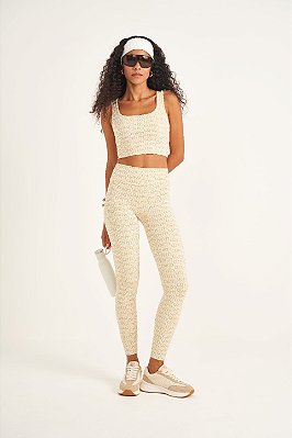 CALÇA COLCCI SPORT LEGGING JACQUARD OFF BEGE