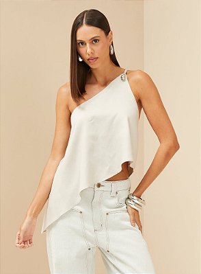 BLUSA FORUM LINHO BEGE AFFOGATO