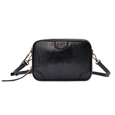 BOLSA SANTA LOLLA COURO LIZARD PRETO
