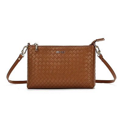 CLUTCH SANTA LOLLA SOFT CARAMELO ALÇA TRANSVERSAL