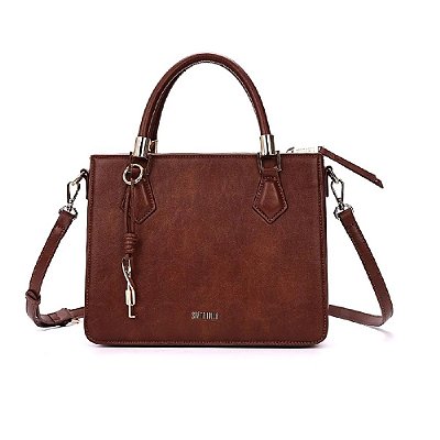 BOLSA SANTA LOLLA TOTE RUSTICA ALÇA DUPLA MARROM