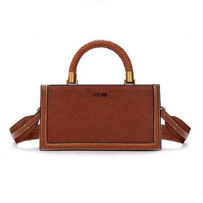BOLSA TOTE SANTA LOLLA PEQUENA FLOATER MARROM DUAS ALÇAS