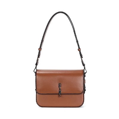BOLSA BAGUETE SANTA LOLLA SOFT MARROM ALÇA DE OMBRO