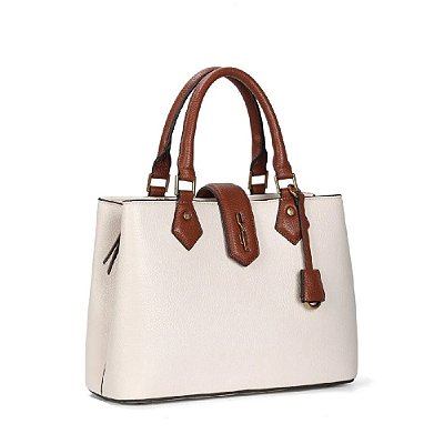 BOLSA TOTE SANTA LOLLA  ESTRUTURADA FLOATER MARFIM