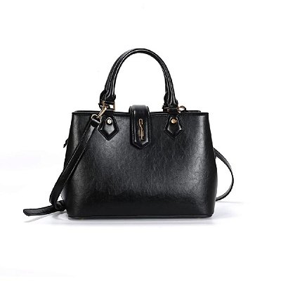 BOLSA TOTE SANTA LOLLA RUSTICA ESTRUTURADA PRETA