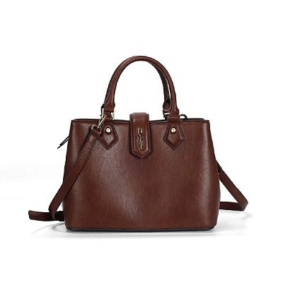 BOLSA TOTE SANTA LOLLA RUSTICA ESTRUTURADA MARROM