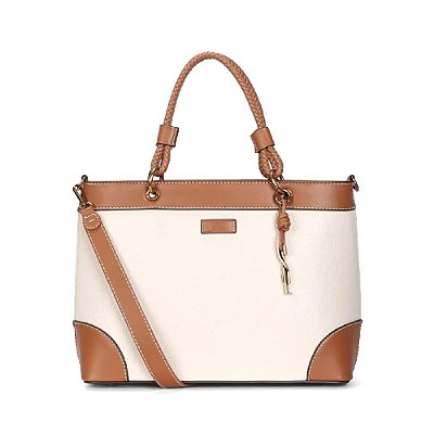 BOLSA TOTE SANTA LOLLA ESTRUTURADA FLOATER MARFIM TRANSVERSAL