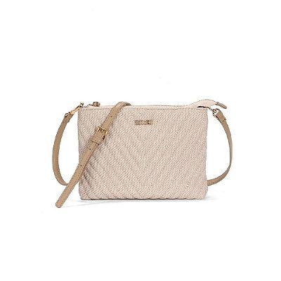 BOLSA SANTA LOLLA PEQUENA MATELASSÊ CANVAS BEGE TRANSVERSAL