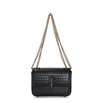 BOLSA SANTA LOLLA SOFT PRETA ALÇA CORRENTE DE OMBRO