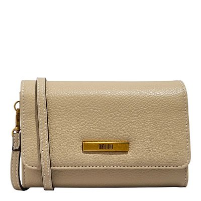 BOLSA CARTEIRA SANTA LOLLA FLOATER TEXTURIZADA BEGE TRANSVERSAL