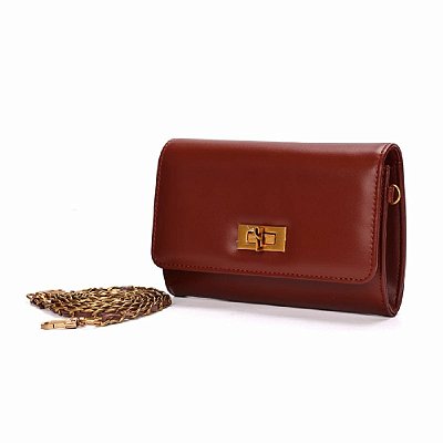 BOLSA CARTEIRA SANTA LOLLA SOFT LISA TRANSVERSAL FERRUGEM