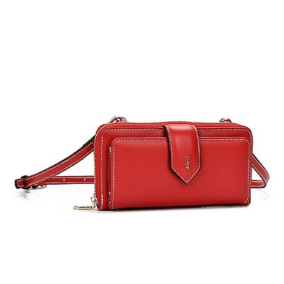 BOLSA CARTEIRA SANTA LOLLA SOFT LISA TRANSVERSAL VERMELHO