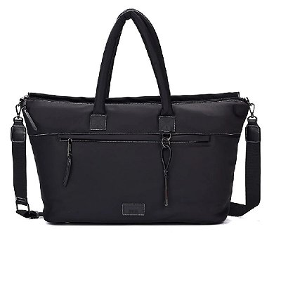 BOLSA MALA SANTA LOLLA NYLON ALÇA TIRACOLO PRETA GRANDE