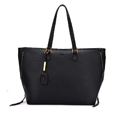 BOLSA SHOPPER SANTA LOLLA GRANDE FLOATER PRETA ZÍPER