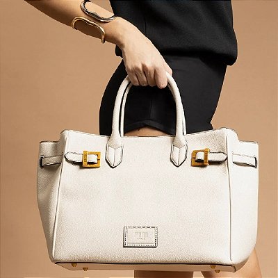 BOLSA TOTE SANTA LOLLA GRANDE FLOATER MARFIM ALÇA DE MÃO