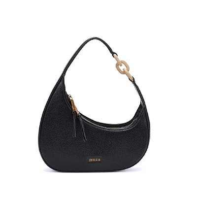 BOLSA SANTA LOLLA MEIA LUA FLOATER PRETA ALÇA DE OMBRO