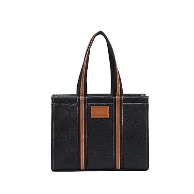 BOLSA SANTA LOLLA QUADRADA ESTRUTURADA FLOATER PRETA ALÇA DE OMBRO