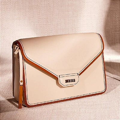 BOLSA ENVELOPE SANTA LOLLA SOFT ALÇA DE OMBRO MARFIM
