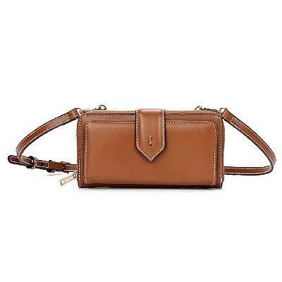 BOLSA CARTEIRA SANTA LOLLA SOFT LISA TRANSVERSAL MARROM