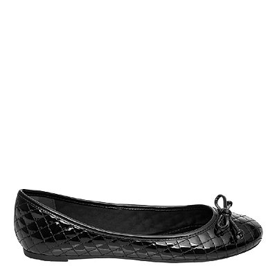 SAPATILHA SANTA LOLLLA VERNIZ BICO REDONDO PRETO LAÇO