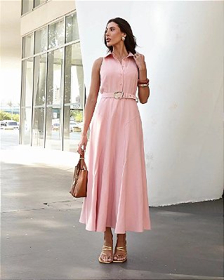 VESTIDO KARMANI ALFAIATARIA VISCOSE C/ CINTO FORRADO