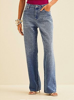 CALCA JEANS FORUM RAQUEL WIDE LEG INDIGO