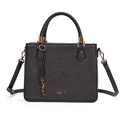 BOLSA TOTE SANTA LOLLA CANVAS DUAS ALÇAS PRETA