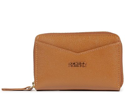 CARTEIRA SCHUTZ NEUTRAL MEDIA COURO CAMEL