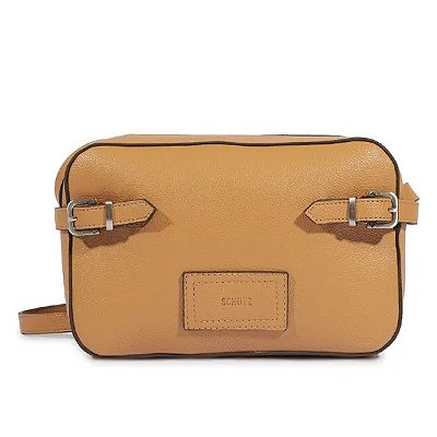 BOLSA SCHUTZ TIRACOLO COM FIVELAS CARAMELO