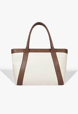 BOLSA SCHUTZ SHOPPING LONA COURO BRANCA