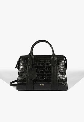 BOLSA SCHUTZ BOWLING NAY CROCO PRETA