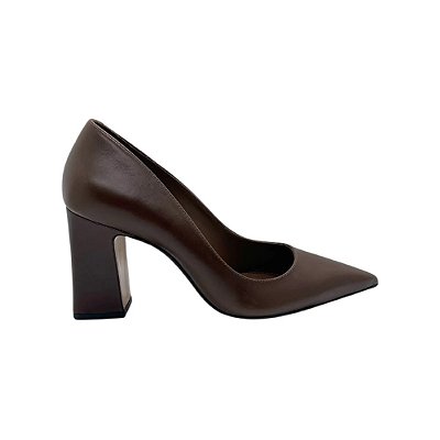 SCARPIN SCHUTZ  COURO CITY CHIC MARROM