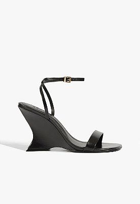 SANDÁLIA ANABELA SCHUTZ SIENA COURO PRETO