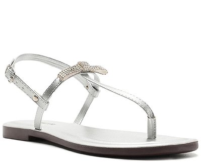 SANDÁLIA RASTEIRA ANACAPRI SLIM LAÇO GLAM PRATEADA