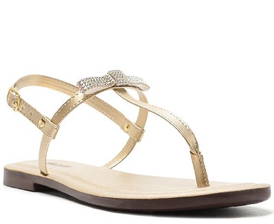 SANDÁLIA RASTEIRA ANACAPRI SLIM LAÇO GLAM DOURADA