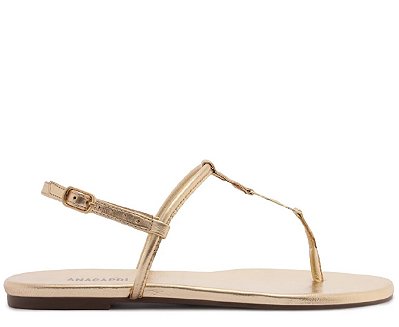 SANDÁLIA RASTEIRA SLIM METAL A DOURADA