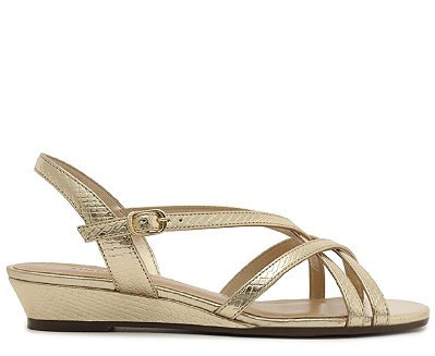 SANDÁLIA ANACAPRI MULTITIRAS LISA DOURADA